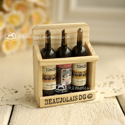 Keskkonnakaitse paberkott puidust kast kolmemõõtmeline veinipudel külmkapi kleebis loominguline jääämbri magnet