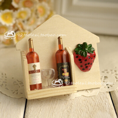 Keskkonnakaitse paberkott puidust kast kolmemõõtmeline veinipudel külmkapi kleebis loominguline jääämbri magnet