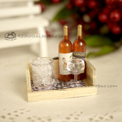 Keskkonnakaitse paberkott puidust kast kolmemõõtmeline veinipudel külmkapi kleebis loominguline jääämbri magnet