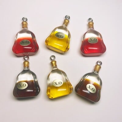 10 τεμ. Drinking Wine White Bottle Charms for Pendent Jewelry Making Supplies Μπρελόκ κολιέ σκουλαρίκια DIY Findings Αξεσουάρ