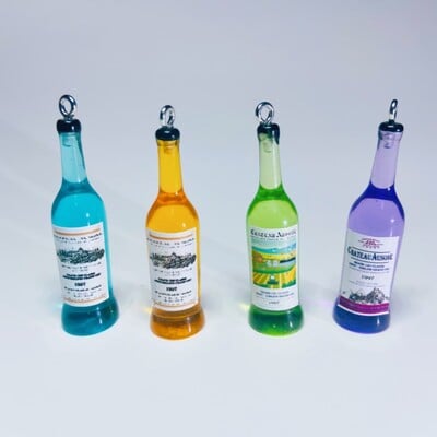 10 τεμ. Drinking Wine White Bottle Charms for Pendent Jewelry Making Supplies Μπρελόκ κολιέ σκουλαρίκια DIY Findings Αξεσουάρ