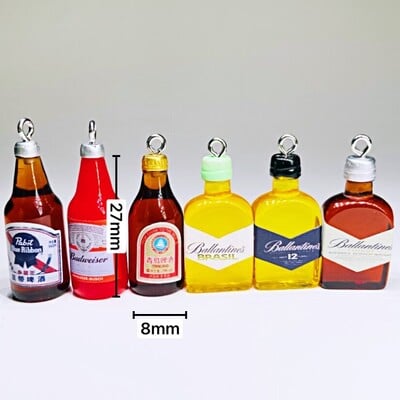 10 τεμ. Drinking Wine White Bottle Charms for Pendent Jewelry Making Supplies Μπρελόκ κολιέ σκουλαρίκια DIY Findings Αξεσουάρ