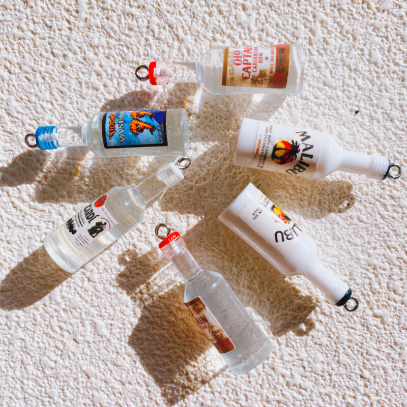 10 τεμ. Drinking Wine White Bottle Charms for Pendent Jewelry Making Supplies Μπρελόκ κολιέ σκουλαρίκια DIY Findings Αξεσουάρ