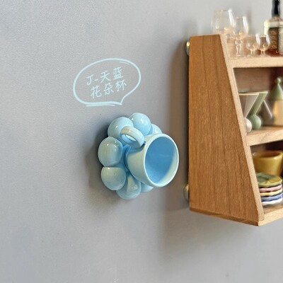 Kreativna šalica kave Cvjetna šalica Magnet za hladnjak Popodnevni čaj Smola 3D Simulacija smole Magnetski hladnjak Slatke naljepnice za hladnjak