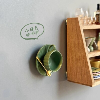 Kreativna šalica kave Cvjetna šalica Magnet za hladnjak Popodnevni čaj Smola 3D Simulacija smole Magnetski hladnjak Slatke naljepnice za hladnjak