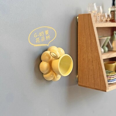 Kreativna šalica kave Cvjetna šalica Magnet za hladnjak Popodnevni čaj Smola 3D Simulacija smole Magnetski hladnjak Slatke naljepnice za hladnjak