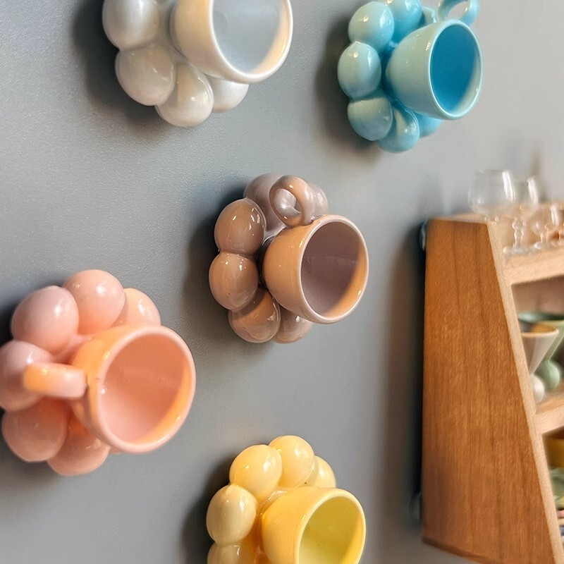 Kreativna šalica kave Cvjetna šalica Magnet za hladnjak Popodnevni čaj Smola 3D Simulacija smole Magnetski hladnjak Slatke naljepnice za hladnjak