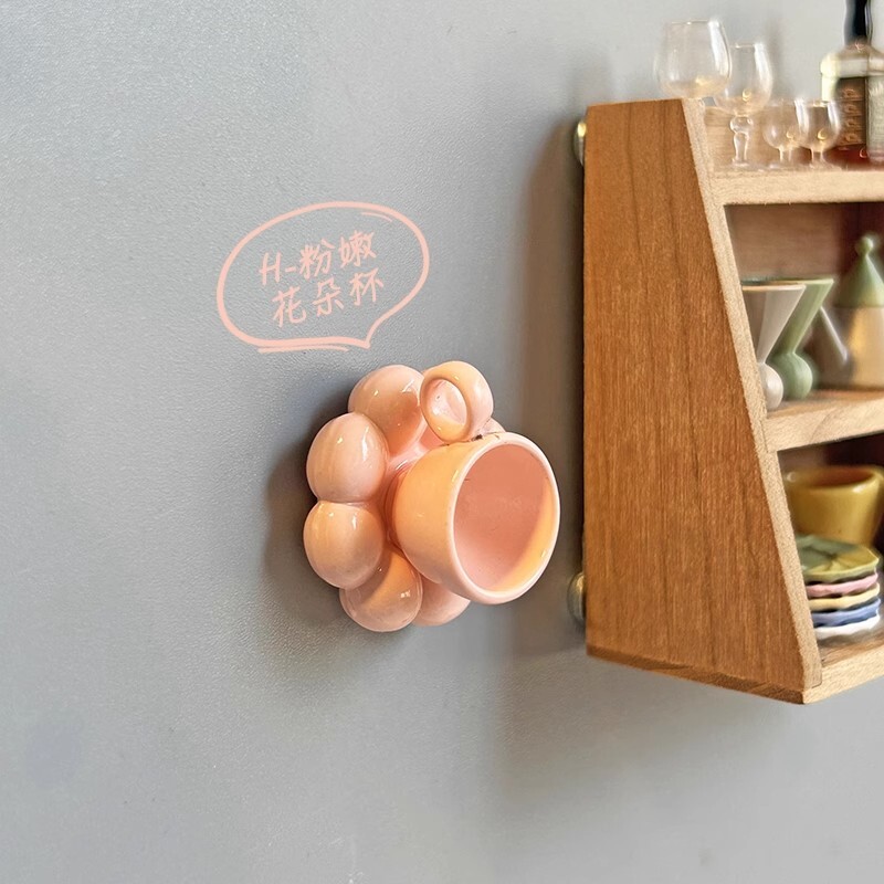 Kreativna šalica kave Cvjetna šalica Magnet za hladnjak Popodnevni čaj Smola 3D Simulacija smole Magnetski hladnjak Slatke naljepnice za hladnjak