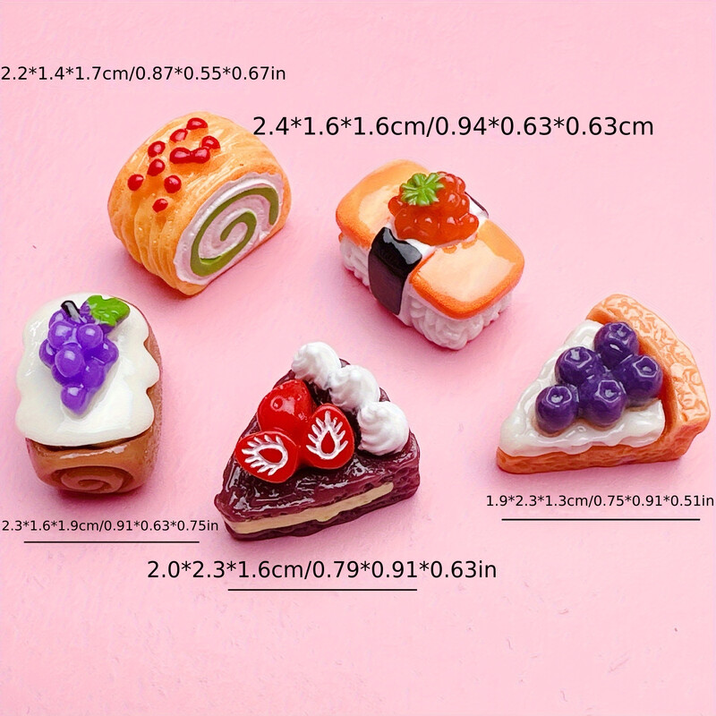 5-osaline miniatuursete toidukülmikumagnetite komplekt, simulatsiooniga külmkapi magnetid, armsad tahvli dekoratiivkleebised