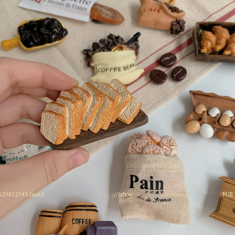 Kodukaunistus Toit Kohvi seeria magnetilised külmkapi magnetid köögikleebised magnetiline 3D reisimeene