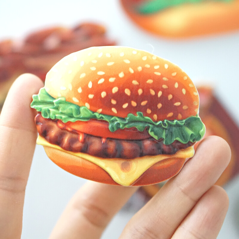 1 tk, Hamburgeri külmikumagnetid, Hot Dog Sandwich Pizza külmiku kleebis, värviline koduköögi sisustusega pühadekingitus