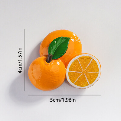 Armsad loomingulised õuna-maasika külmikumagnetid, vaiguimemisega 3D-simulatsiooniga puuviljad külmkapi kleebised koduköögi kaunistused