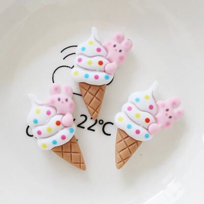 10 τμχ Νέο χαριτωμένο μίνι γλειφιτζούρι, Παγωτό Flat Back Resin Cabochons Λεύκωμα Αξεσουάρ φουρκέτας Diy Party Decorate Craft G66