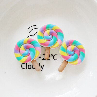 10 τμχ Νέο χαριτωμένο μίνι γλειφιτζούρι, Παγωτό Flat Back Resin Cabochons Λεύκωμα Αξεσουάρ φουρκέτας Diy Party Decorate Craft G66