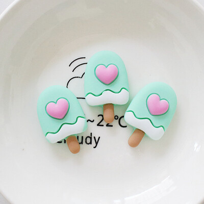 10 τμχ Νέο χαριτωμένο μίνι γλειφιτζούρι, Παγωτό Flat Back Resin Cabochons Λεύκωμα Αξεσουάρ φουρκέτας Diy Party Decorate Craft G66