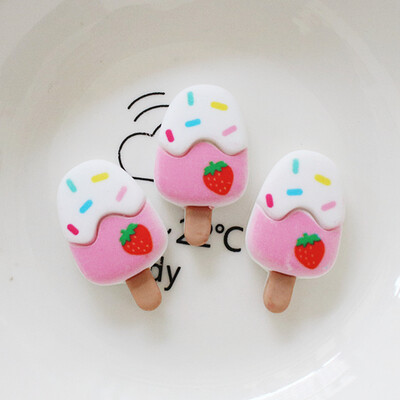 10 τμχ Νέο χαριτωμένο μίνι γλειφιτζούρι, Παγωτό Flat Back Resin Cabochons Λεύκωμα Αξεσουάρ φουρκέτας Diy Party Decorate Craft G66