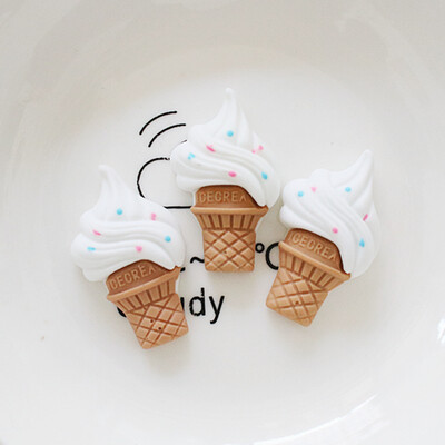 10 τμχ Νέο χαριτωμένο μίνι γλειφιτζούρι, Παγωτό Flat Back Resin Cabochons Λεύκωμα Αξεσουάρ φουρκέτας Diy Party Decorate Craft G66