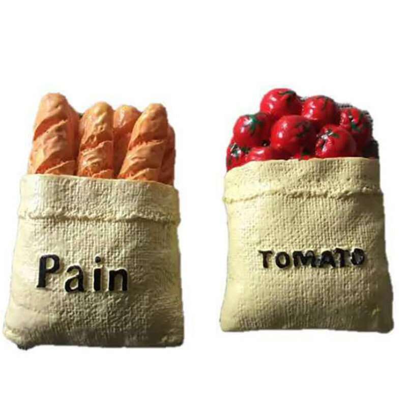 1 tk Creative Resin toidu külmkapi magnetid armsad simulatsioonid leiva tomatid magnetkleebised külmkapi magnetiga kaunistused