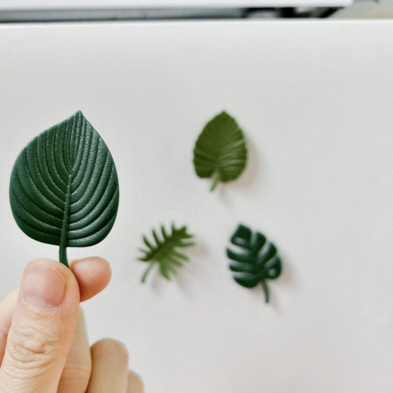 4 tk külmkapimagnetid ABS minikülmiku kleebised veekindlad fikseerivad külmikumagnetid troopilised lehed külmikukleebised