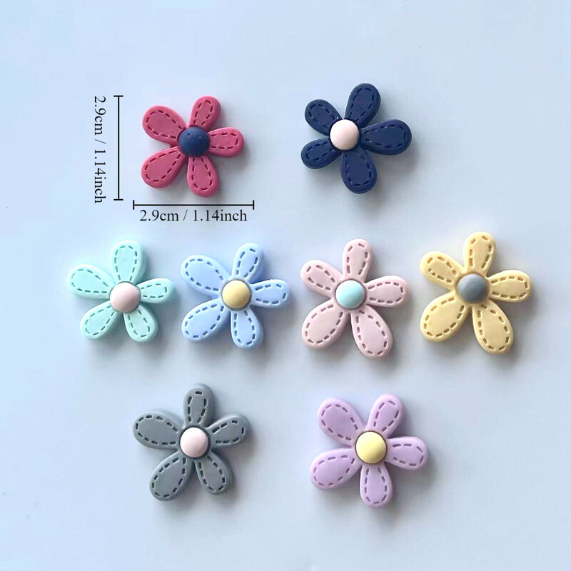 8 τεμ. Πέντε πέταλα Flower Resin Μαγνήτης Ψυγείου Μικρό λουλούδι Διακόσμηση Φωτογραφία Μήνυμα Δημοσίευση