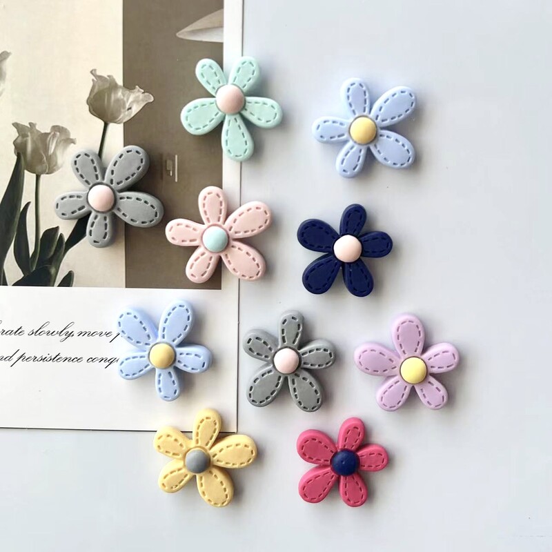 8 τεμ. Πέντε πέταλα Flower Resin Μαγνήτης Ψυγείου Μικρό λουλούδι Διακόσμηση Φωτογραφία Μήνυμα Δημοσίευση