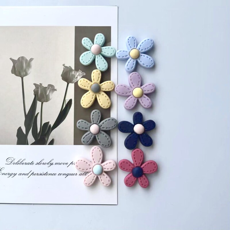 8 τεμ. Πέντε πέταλα Flower Resin Μαγνήτης Ψυγείου Μικρό λουλούδι Διακόσμηση Φωτογραφία Μήνυμα Δημοσίευση