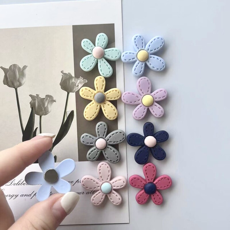 8 τεμ. Πέντε πέταλα Flower Resin Μαγνήτης Ψυγείου Μικρό λουλούδι Διακόσμηση Φωτογραφία Μήνυμα Δημοσίευση