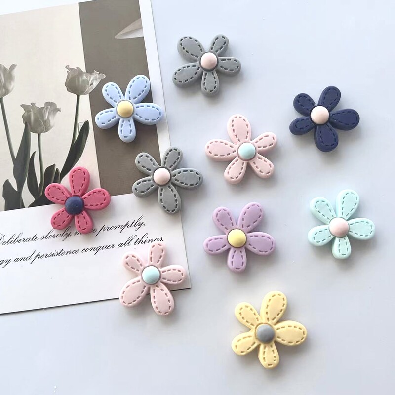 8 τεμ. Πέντε πέταλα Flower Resin Μαγνήτης Ψυγείου Μικρό λουλούδι Διακόσμηση Φωτογραφία Μήνυμα Δημοσίευση