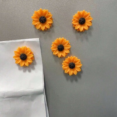 5 tk vaigust päevalillemagnet, vastupidav köögi- ja külmkapimagnet/kontoriorganisaator, sobib pühadekingitusteks ja kodukaunistuseks