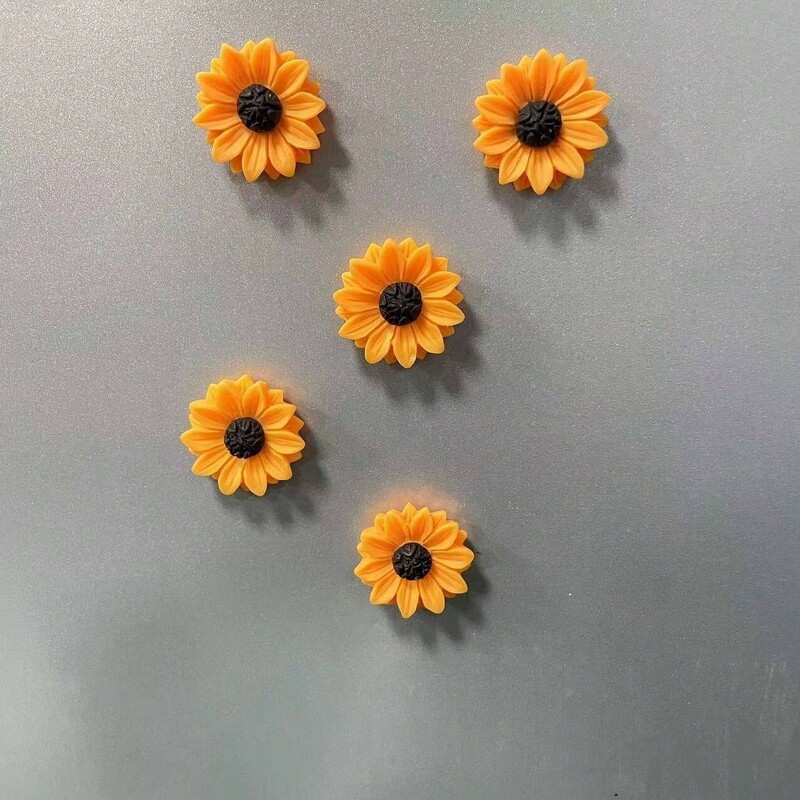 5 tk vaigust päevalillemagnet, vastupidav köögi- ja külmkapimagnet/kontoriorganisaator, sobib pühadekingitusteks ja kodukaunistuseks