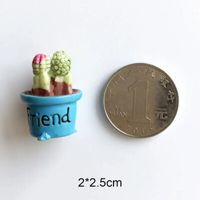 Μίνι τρισδιάστατο τρισδιάστατο κάκτο σαρκώδη αυτοκόλλητα ψυγείου Ρητίνη Απλό δημιουργικό σχέδιο Μικρά στολίδια Σημείωση Μήνυμα