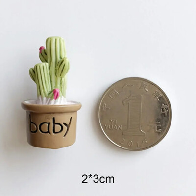 Μίνι τρισδιάστατο τρισδιάστατο κάκτο σαρκώδη αυτοκόλλητα ψυγείου Ρητίνη Απλό δημιουργικό σχέδιο Μικρά στολίδια Σημείωση Μήνυμα