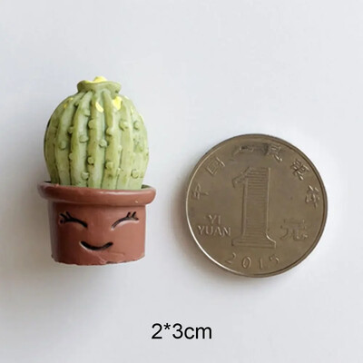 Μίνι τρισδιάστατο τρισδιάστατο κάκτο σαρκώδη αυτοκόλλητα ψυγείου Ρητίνη Απλό δημιουργικό σχέδιο Μικρά στολίδια Σημείωση Μήνυμα