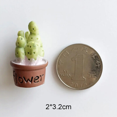 Μίνι τρισδιάστατο τρισδιάστατο κάκτο σαρκώδη αυτοκόλλητα ψυγείου Ρητίνη Απλό δημιουργικό σχέδιο Μικρά στολίδια Σημείωση Μήνυμα