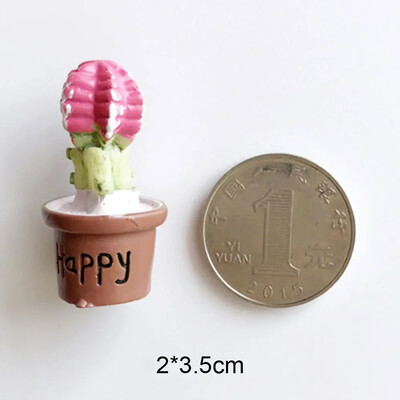 Μίνι τρισδιάστατο τρισδιάστατο κάκτο σαρκώδη αυτοκόλλητα ψυγείου Ρητίνη Απλό δημιουργικό σχέδιο Μικρά στολίδια Σημείωση Μήνυμα