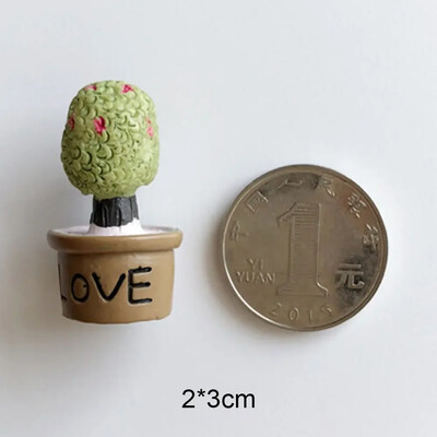 Μίνι τρισδιάστατο τρισδιάστατο κάκτο σαρκώδη αυτοκόλλητα ψυγείου Ρητίνη Απλό δημιουργικό σχέδιο Μικρά στολίδια Σημείωση Μήνυμα