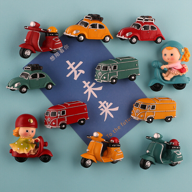 Automudel 3D külmkapimagnetid külmkapi pasta vintage väike auto sportauto magnetpasta kodukaunistus Kollektsioon Kingitused