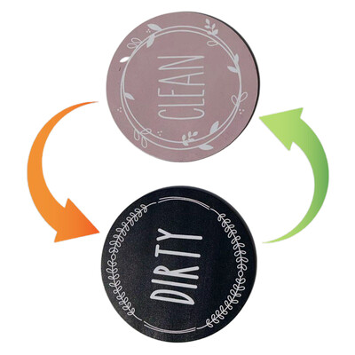 Αυτοκόλλητο στρογγυλό μαγνητικό ψυγείο Καθαρίστε βρώμικες οδηγίες Αυτοκόλλητο πλυντηρίου πιάτων Μαγνήτες ψυγείου Στρογγυλό αυτοκόλλητο μαγνητικό ψυγείου