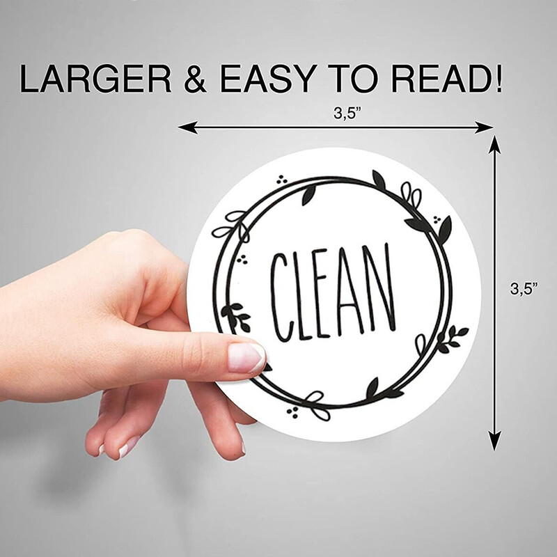 Αυτοκόλλητο στρογγυλό μαγνητικό ψυγείο Καθαρίστε βρώμικες οδηγίες Αυτοκόλλητο πλυντηρίου πιάτων Μαγνήτες ψυγείου Στρογγυλό αυτοκόλλητο μαγνητικό ψυγείου