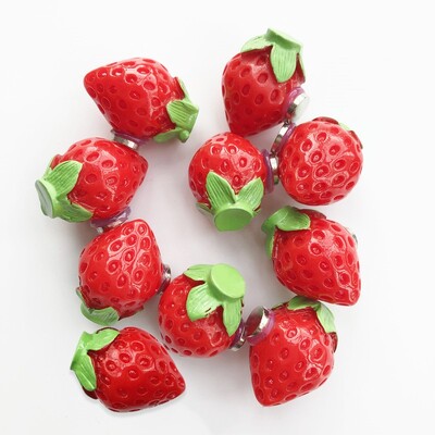 Stereo Magnetic Refrigerator Sticker Simulation Strawberry Blackboard Sticky Notes Διακοσμητικά ρητίνης σπιτιού κουζίνας