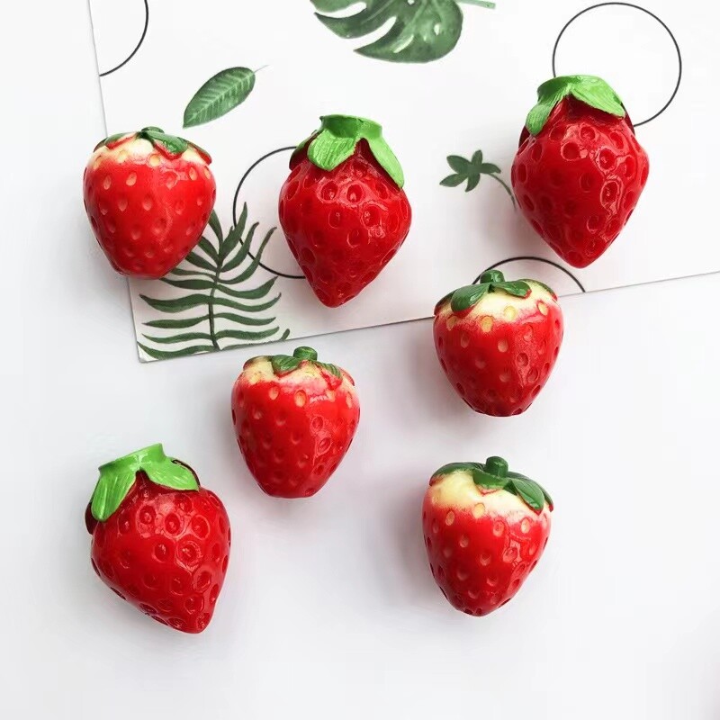Stereo Magnetic Refrigerator Sticker Simulation Strawberry Blackboard Sticky Notes Διακοσμητικά ρητίνης σπιτιού κουζίνας