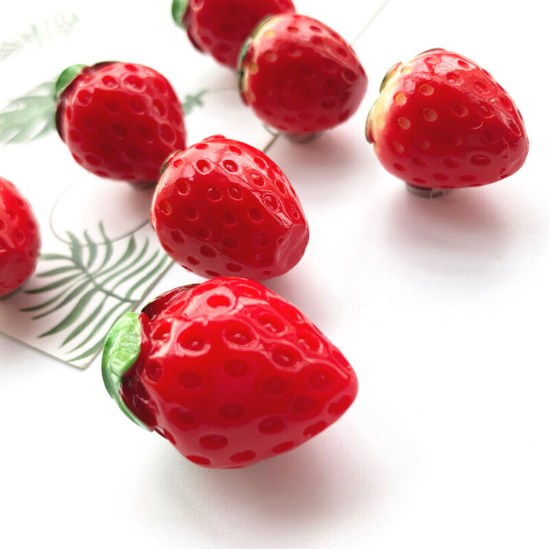 Stereo Magnetic Refrigerator Sticker Simulation Strawberry Blackboard Sticky Notes Διακοσμητικά ρητίνης σπιτιού κουζίνας