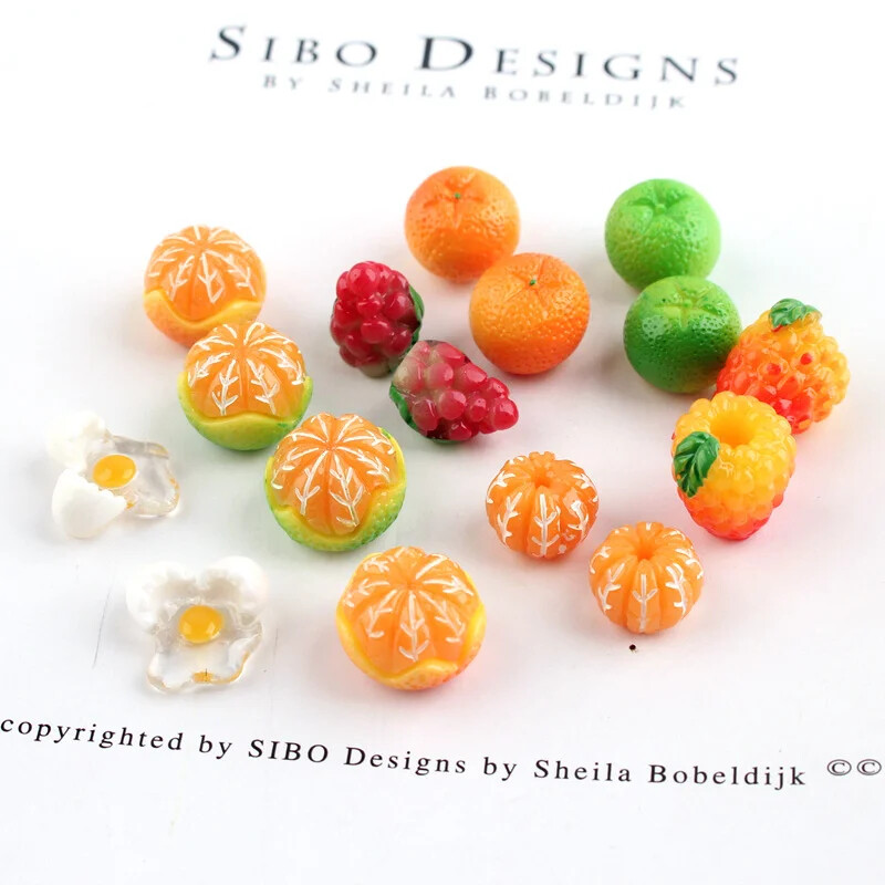 10 komada smole, lijepa miješana umjetna naranča, slatko voće, grožđe, jaje, kawaii DIY ukrasi, dodaci