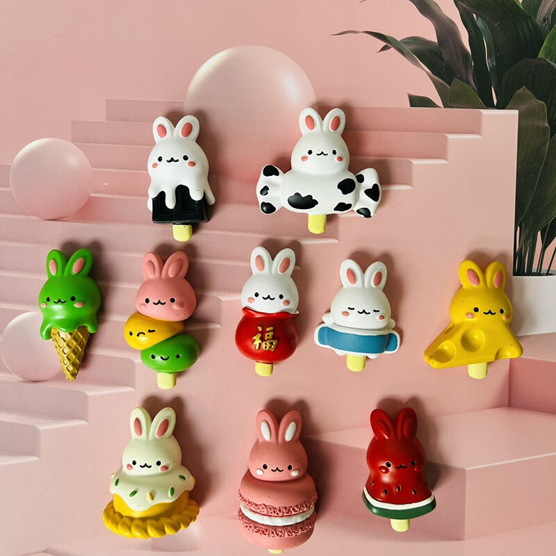 Küüliku magnetiline külmkapimagnet Creative Diy külmkapi kleebis Kaunistusvaigust kleebis Fotoseinale kingitud mänguasi