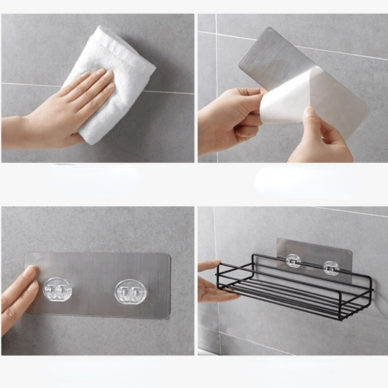 Ντους Caddy καλάθι ράφι Traceless Αυτοκόλλητο ντους Ράφι τοίχου ντους Ανοξείδωτο μπάνιο Αποθήκευση ντους Organizer Αξεσουάρ μπάνιου