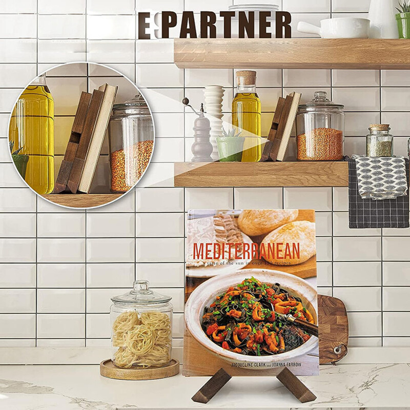 1 ΤΕΜ. Ξύλινο Εστιατόριο Μενού Home Ράφι Μενού Κουζίνας Εμφάνιση Ράφι Κρεμαστό Μελέτη Επιτραπέζιο Διάβασμα Ξύλινη Βάση Βιβλίων