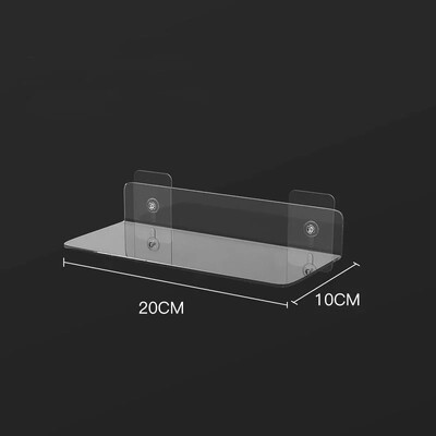Säilitusrest akrüülist riiul, läbipaistev seinale kinnitatav paks läbipaistev ujuv ekraan Vannitoa köögiriiul 20-50 cm