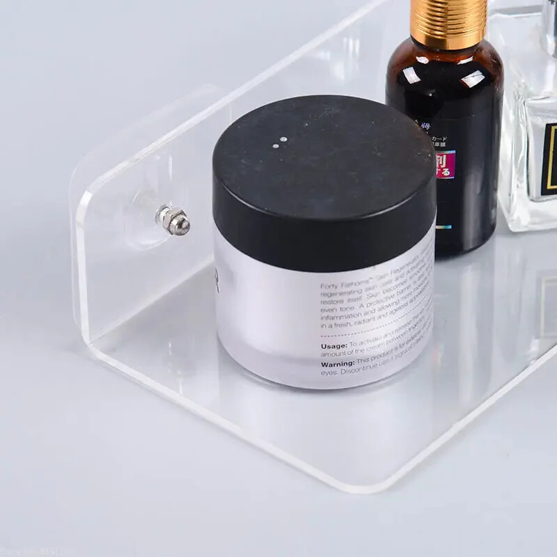 Säilitusrest akrüülist riiul, läbipaistev seinale kinnitatav paks läbipaistev ujuv ekraan Vannitoa köögiriiul 20-50 cm