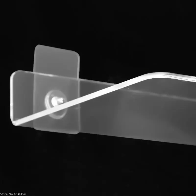 Säilitusrest akrüülist riiul, läbipaistev seinale kinnitatav paks läbipaistev ujuv ekraan Vannitoa köögiriiul 20-50 cm