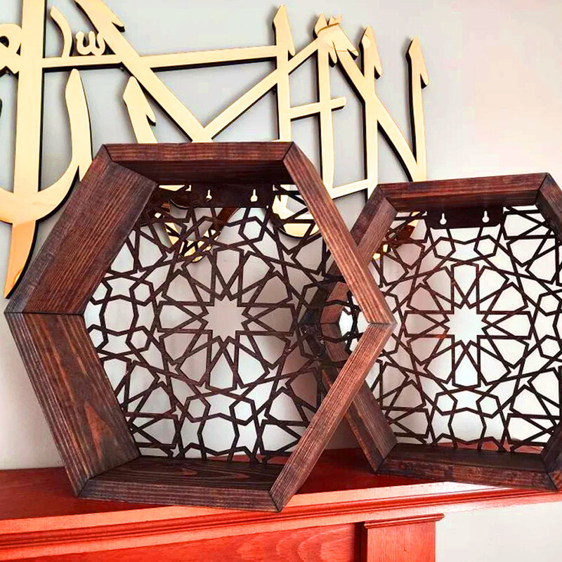 Puidust kuusnurksed ujuvad riiulid 30 cm x 26 cm x 8,5 cm seinale kinnitatav hoiuriiul elutuppa magamistuppa vannitoa kontorisse